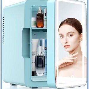 PERSONAL CHILLER 6.2L  Portable Fridge with LED Makeup Mirror, Cooler and Warmer